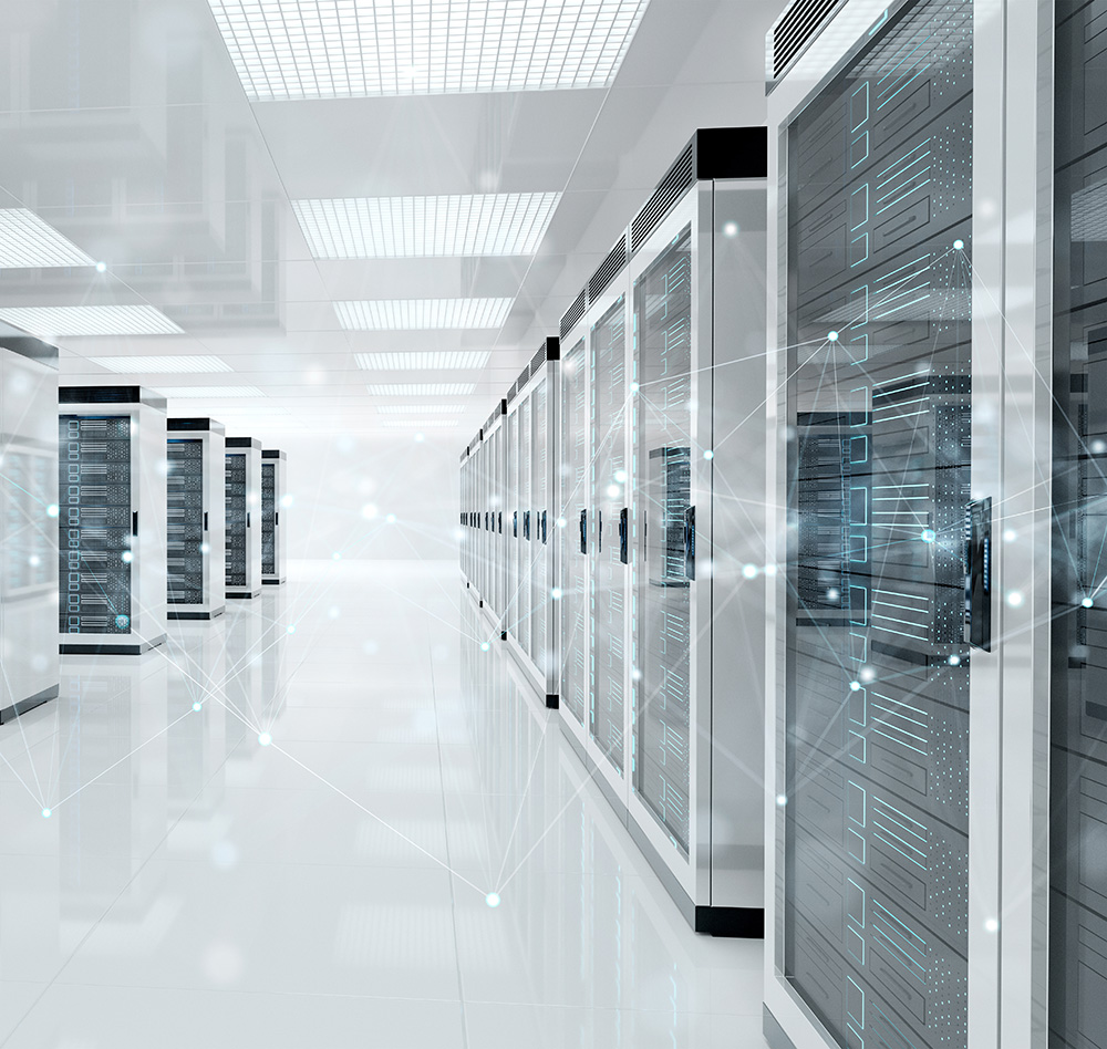 Connection network in servers data center room storage systems 3 Rechargeable Batteries